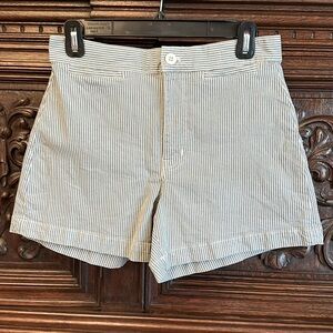 Madewell High Waist Blue and White Classic Pinstripe Shorts